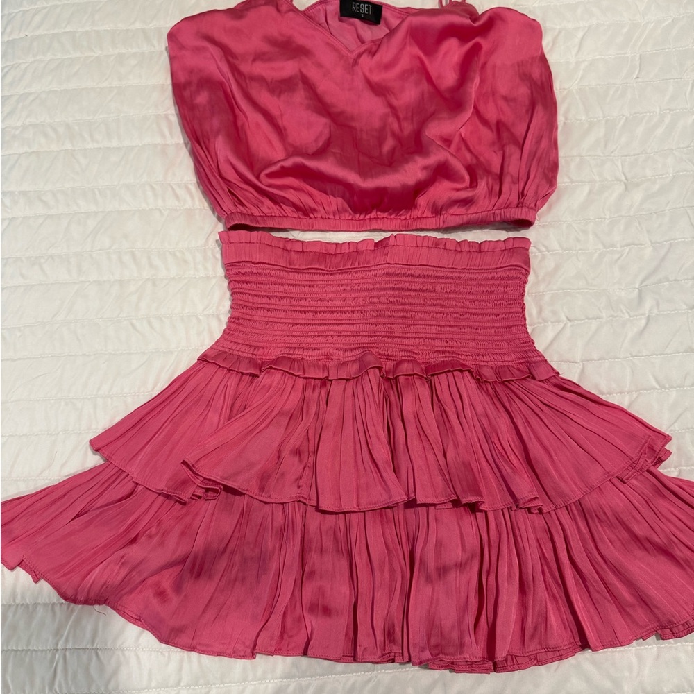 Pink Ruffle Tiered Dress